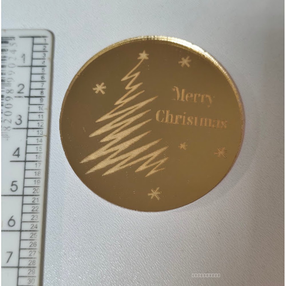 Дзеркальний топер медальйон Merry Christmas (318)