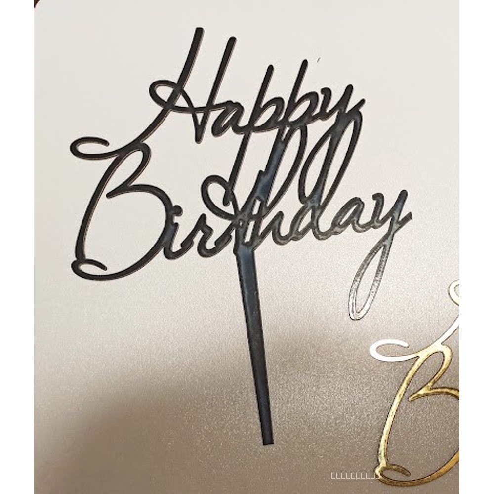 Топер для торта «Happy Birthday» (чорний) (43)
