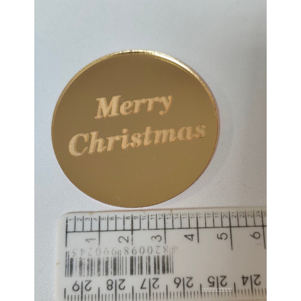 Дзеркальний топер медальйон «Merry Christmas» (304)